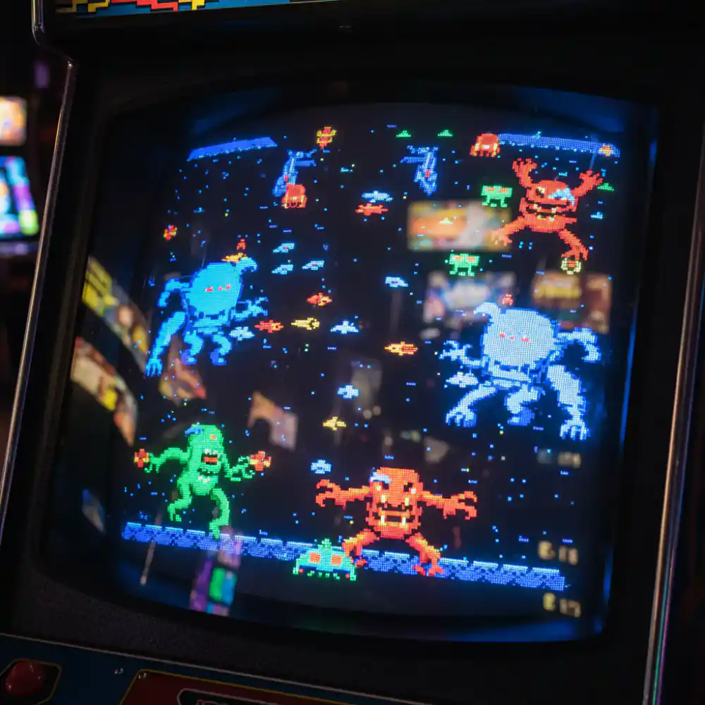 Arcade scherm close-up